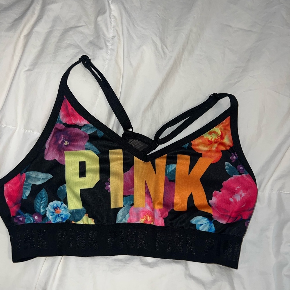 Pink sports bra size small: ultimate lightly lined: floral WORN ONCE